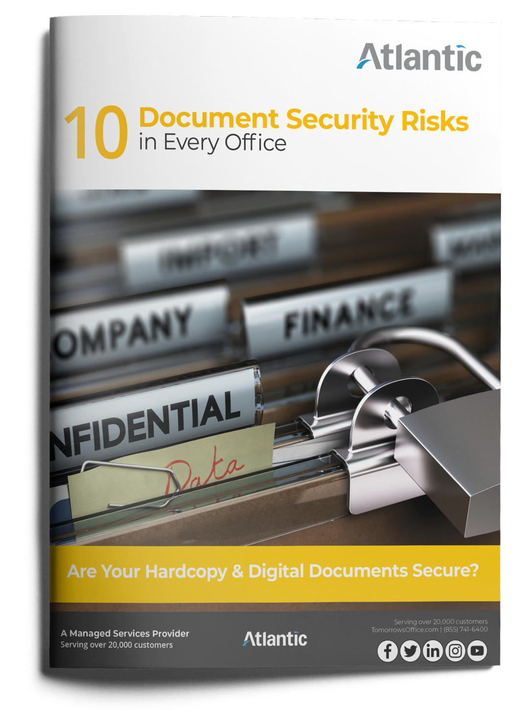 10 document security risks in every office ebook cover with text. Are your hardcopy and digital documents secure?